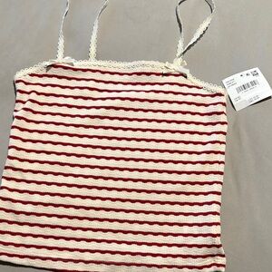 American Eagle Outfitters Red and White Striped Camisole
